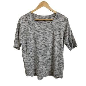 Lululemon Run It Out Tee Tiger Space Dye‎ Black White Size 10